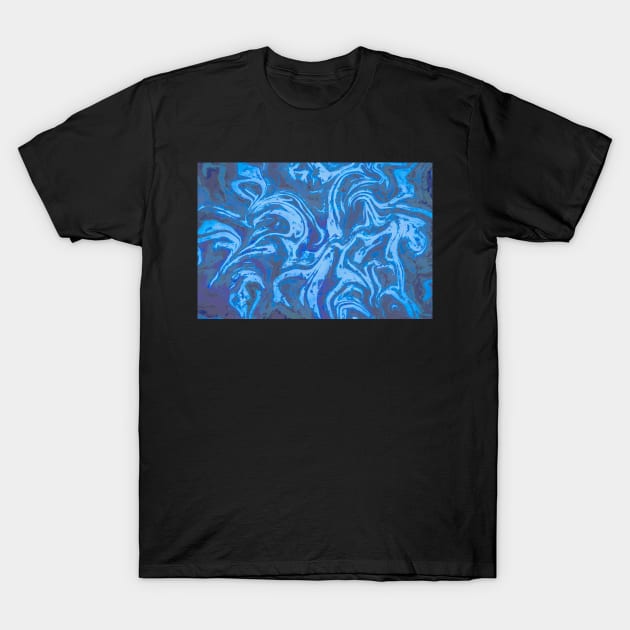 Blue Marble painting, abstract color mix T-Shirt by Russell102
